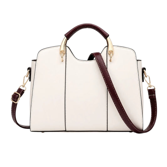Tottic White Leather Shoulder Bag For Everyday Essentials