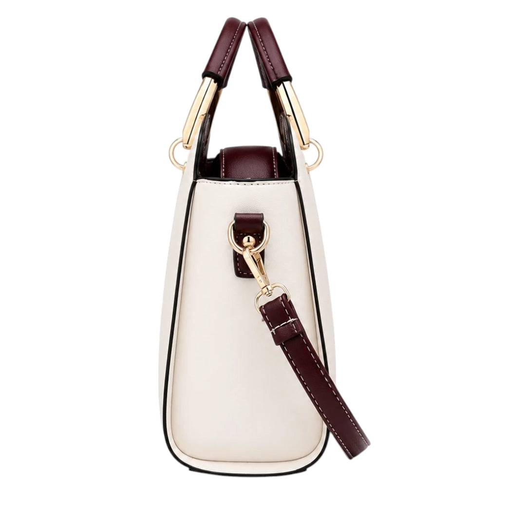 Tottic White Leather Shoulder Bag For Everyday Essentials