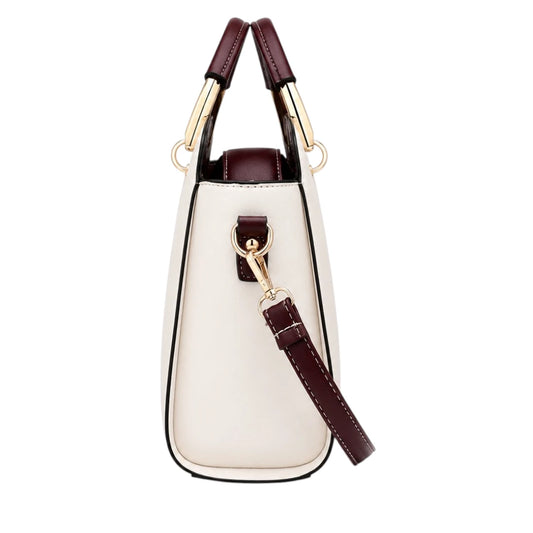 Tottic White Leather Shoulder Bag For Everyday Essentials