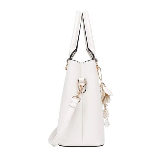 Tottic White Leather Shoulder Bag For Everyday Essentials