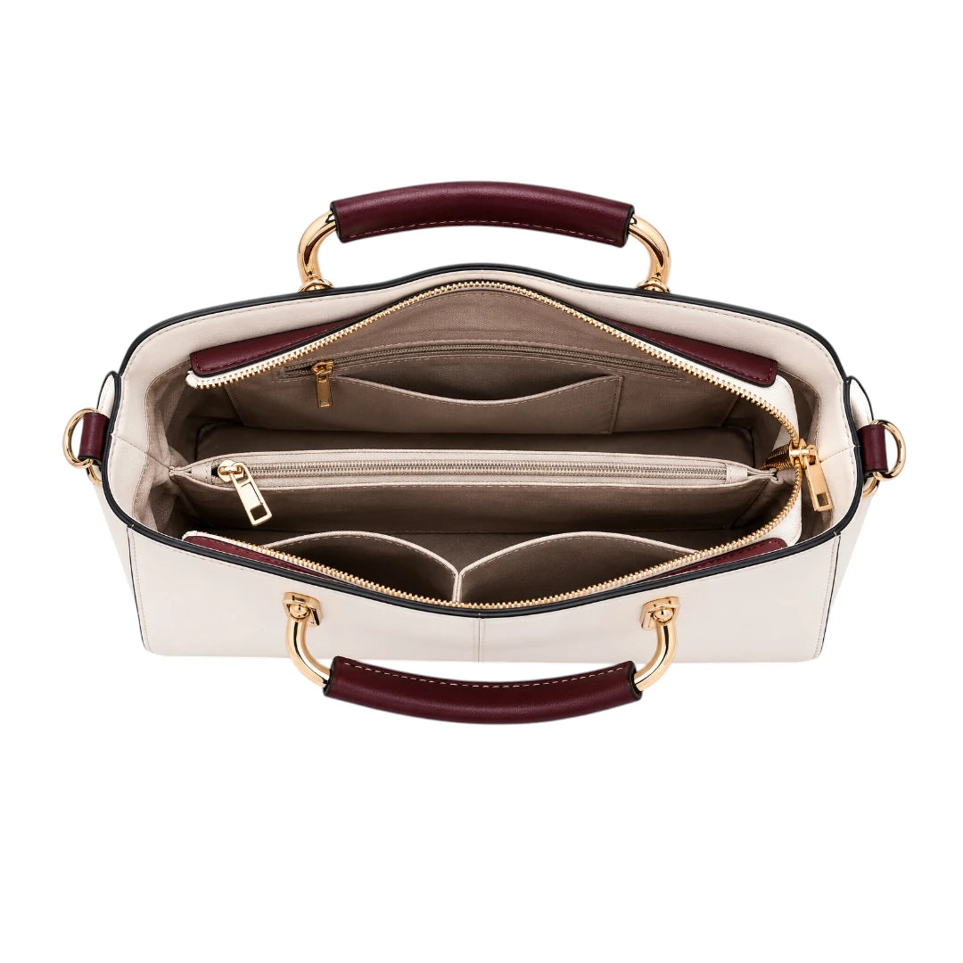 Tottic White Leather Shoulder Bag For Everyday Essentials