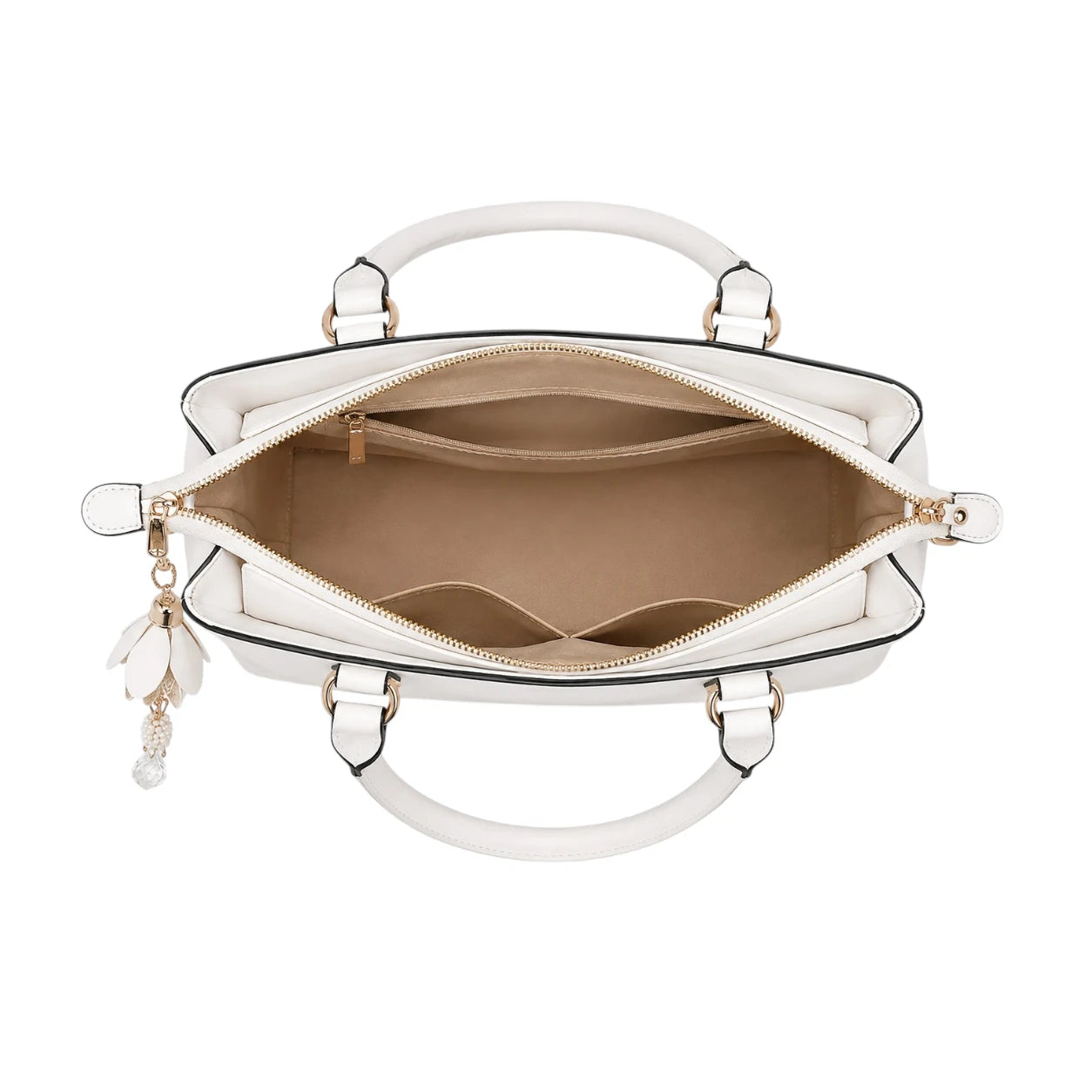 Tottic White Leather Shoulder Bag For Everyday Essentials